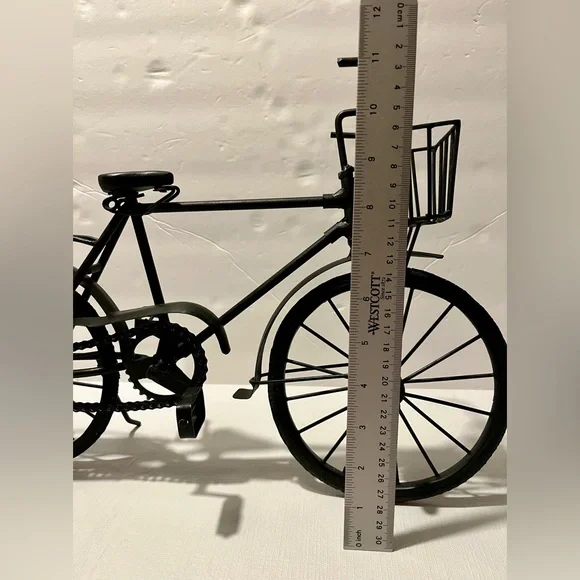 Metal Bicycle Stand Alone Art Decor Black Iron Bike Sculpture 19"x11" - Picture 4 of 11